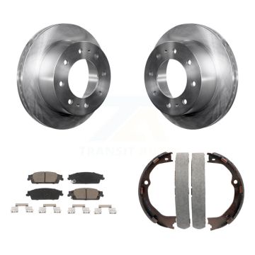 Rear Disc Rotors Ceramic Pads And Parking Brake Shoes Kit For Chevrolet Suburban K8C-104190