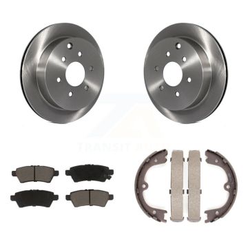 Rear Disc Rotors Ceramic Pads And Parking Brake Shoes Kit For 2006-2007 Nissan Xterra K8C-104193