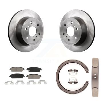 Rear Disc Rotors Ceramic Pads & Parking Shoes Kit For Chevrolet GMC Sierra 1500 Silverado K8C-104194