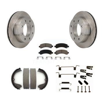 Rear Disc Rotors Ceramic Pads Parking Shoes Hardware Kit For GMC Savana 3500 Cutaway Van K8C-104203