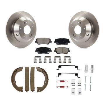 Rear Disc Rotors Ceramic Pads Parking Shoes & Hardware Kit For Hyundai Santa Fe Sport Kia K8C-104211