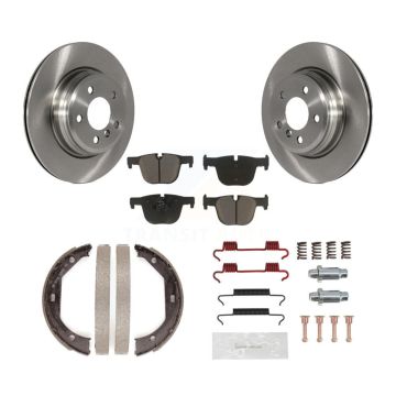 Rear Disc Rotors Ceramic Pads Parking Shoes & Hardware Kit For BMW 428i xDrive Gran Coupe K8C-104219