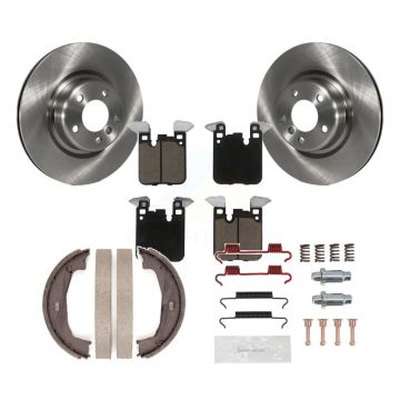 Rear Disc Rotors Ceramic Pads Parking Shoes & Hardware Kit For BMW 230i xDrive 228i M240i K8C-104222