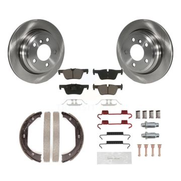 Rear Disc Rotors Ceramic Pads Parking Shoes & Hardware Kit For BMW 428i xDrive Gran Coupe K8C-104227