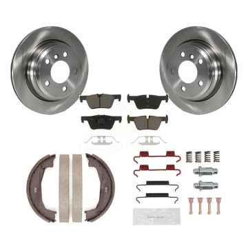 Rear Disc Rotors Ceramic Pads Parking Shoes & Hardware Kit For BMW 320i xDrive 428i 328i K8C-104228