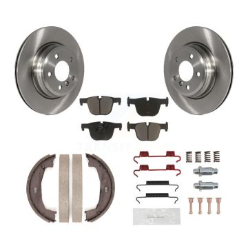 Rear Disc Rotors Ceramic Pads Parking Shoes & Hardware Kit For BMW 428i xDrive Gran Coupe K8C-104237