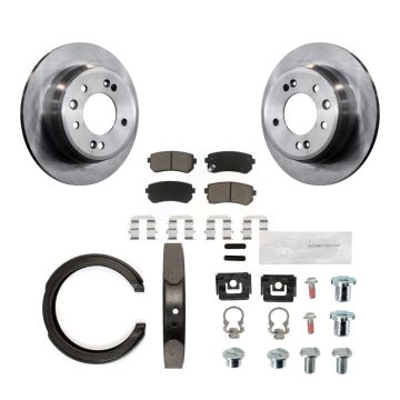Rear Disc Rotors Ceramic Pads Parking Shoes & Hardware Kit For 2011-2016 Kia Sportage FWD K8C-104259