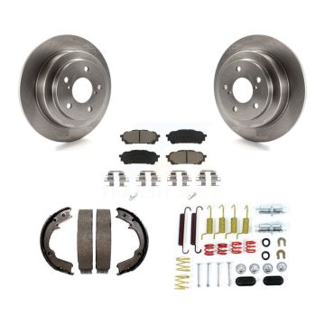 Rear Disc Rotors Ceramic Pads Parking Shoes Hardware Kit For Subaru Impreza Forester Saab K8C-104340