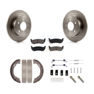 Rear Disc Rotors Ceramic Pads Parking Shoes Hardware Kit For 2004-2008 Chrysler Pacifica K8C-104349