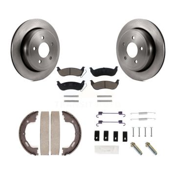 Rear Disc Rotors Ceramic Pads Parking Shoes & Hardware Kit For Mercury Grand Marquis Ford K8C-104350