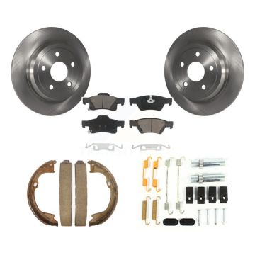 Rear Disc Rotors Ceramic Pads Parking Shoes And Hardware Kit For Dodge Durango Jeep Grand K8C-104386