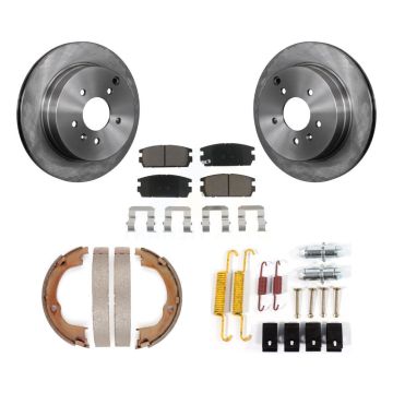 Rear Disc Rotors Ceramic Pads Parking Shoes & Hardware Kit For Chevrolet Equinox Pontiac K8C-104391