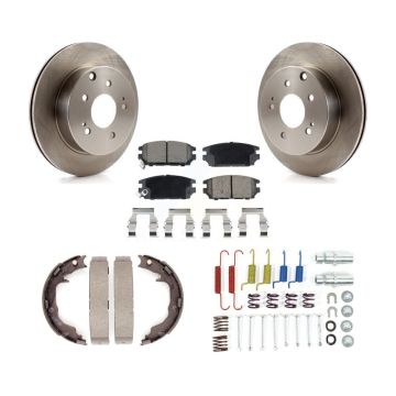 Rear Disc Rotors Ceramic Pads Parking Shoes & Hardware Kit For Mitsubishi Eclipse Galant K8C-104407
