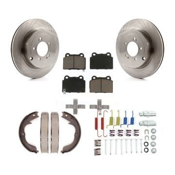 Rear Disc Rotors Ceramic Pads Parking Brake Shoes And Hardware Kit For Mitsubishi Lancer K8C-104412
