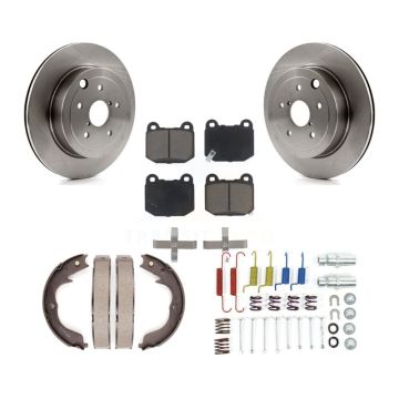 Rear Disc Rotors Ceramic Pads Parking Brake Shoes And Hardware Kit For Subaru Impreza K8C-104413
