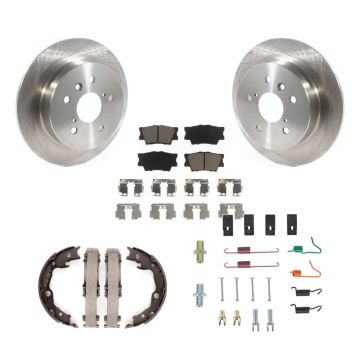 Rear Disc Rotors Ceramic Pads Parking Brake Shoes And Hardware Kit For Toyota Camry K8C-104428