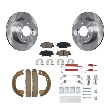 Rear Disc Rotors Ceramic Pads Parking Shoes & Hardware Kit For Hyundai Sonata Kia Optima K8C-104461