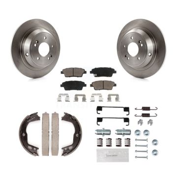 Rear Disc Rotors Ceramic Pads Parking Brake Shoes And Hardware Kit For Hyundai Genesis K8C-104496