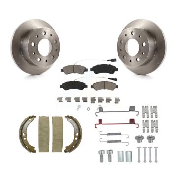 Rear Disc Rotors Ceramic Pads Parking Shoes Hardware Kit For Ram ProMaster 2500 3500 1500 K8C-104501