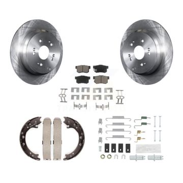 Rear Disc Rotors Ceramic Pads Parking Brake Shoes And Hardware Kit For Acura RDX K8C-104503