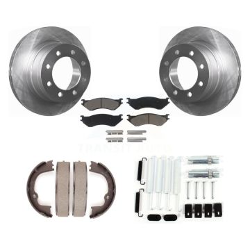 Rear Disc Rotors Ceramic Pads Parking Brake Shoes And Hardware Kit For Dodge Ram 1500 K8C-104514