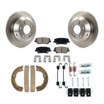 Rear Disc Rotors Ceramic Pads Parking Shoes Hardware Kit For Hyundai Santa Fe Kia Sorento K8C-104518