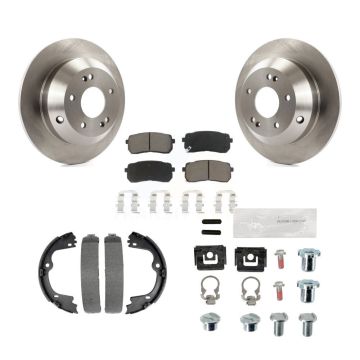Rear Disc Rotors Ceramic Pads Parking Brake Shoes And Hardware Kit For Kia Sedona K8C-104547