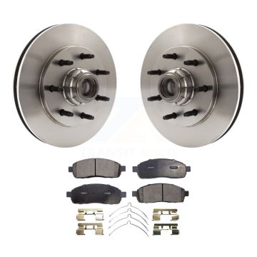 Front Disc Brake Rotors Hub Assembly And Semi-Metallic Pads Kit For 2004 Ford F-150 RWD K8F-100679