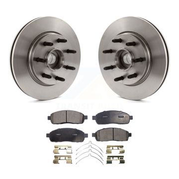 Front Disc Brake Rotors Hub And Semi-Metallic Pads Kit For Ford F-150 Lincoln Mark LT RWD K8F-100692