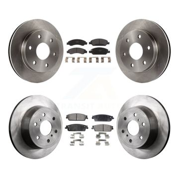 Front Rear Brake Rotors & Semi-Metallic Pad Kit For 2007 GMC Sierra 1500 Disc rear brakes K8F-100726