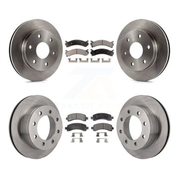 Front Rear Brake Rotor & Semi-Metallic Pad Kit For 2006 Chevrolet Express 2500 GMC Savana K8F-100727