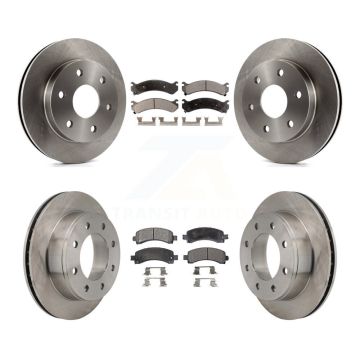 Front Rear Brake Rotor Semi-Metallic Pad Kit For Chevrolet Express 2500 With 6 Lug Wheels K8F-100728
