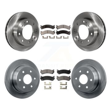 Front Rear Brake Rotor Semi-Metallic Pad Kit For Chevrolet Silverado 2500 HD Suburban GMC K8F-100738