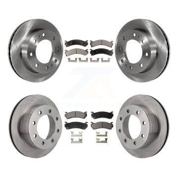 Front Rear Brake Rotor & Semi-Metallic Pad Kit For Chevrolet GMC Sierra 2500 HD Silverado K8F-100739