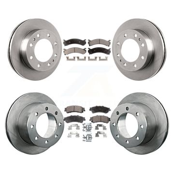 Front Rear Disc Brake Rotors And Semi-Metallic Pads Kit For 2001 GMC Sierra 3500 K8F-100747