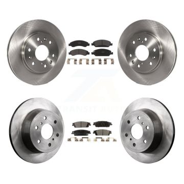 Front Rear Brake Rotor & Semi-Metallic Pad Kit For GMC Sierra 1500 Chevrolet Silverado XL K8F-100777