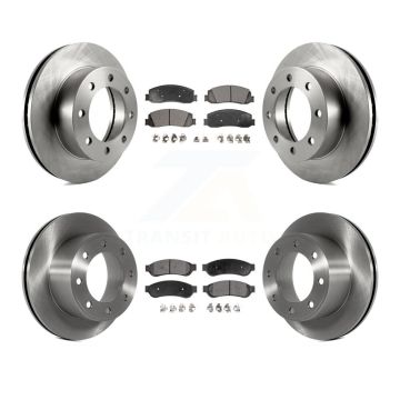 Front Rear Disc Brake Rotor And Semi-Metallic Pad Kit For Ford F-350 Super Duty F-250 4WD K8F-100870