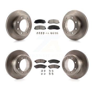 Front Rear Disc Brake Rotor Semi-Metallic Pad Kit For 2005-2007 Ford F-350 Super Duty 4WD K8F-100879