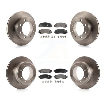 Front Rear Disc Brake Rotors And Semi-Metallic Pad Kit For 2012 Ford F-350 Super Duty 4WD K8F-100881