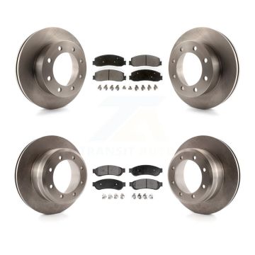 Front Rear Disc Brake Rotors And Semi-Metallic Pad Kit For 2011 Ford F-350 Super Duty 4WD K8F-100882