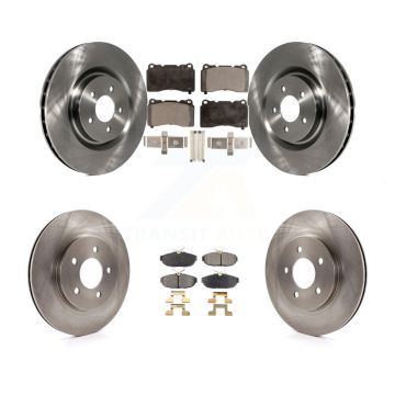 Front Rear Disc Brake Rotors And Semi-Metallic Pads Kit For Ford Mustang K8F-100886