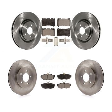 Front Rear Disc Brake Rotors And Semi-Metallic Pads Kit For Ford Mustang K8F-100887