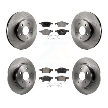 Front Rear Disc Brake Rotors And Semi-Metallic Pads Kit For Ford Focus K8F-100907