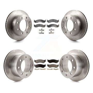 Front Rear Disc Brake Rotors And Semi-Metallic Pads Kit For 2001-2002 Dodge Ram 2500 3500 K8F-100932
