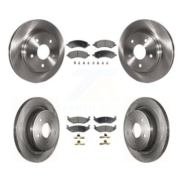 Front Rear Brake Rotors & Semi-Metallic Pad Kit For Ram 1500 Classic Dodge Chrysler Aspen K8F-100944