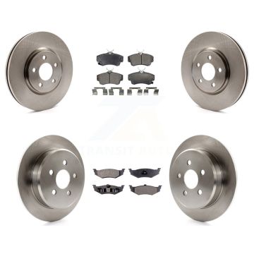 Front Rear Brake Rotors & Semi-Metallic Pad Kit For 2007 Chrysler PT Cruiser Turbocharged K8F-100949