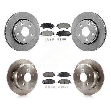 Front Rear Disc Brake Rotors And Semi-Metallic Pads Kit For Jeep Wrangler JK K8F-100971