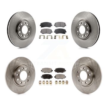 Front Rear Disc Brake Rotors And Semi-Metallic Pads Kit For Chrysler 200 K8F-100988