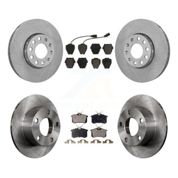 Front Rear Disc Brake Rotors And Semi-Metallic Pads Kit For 2002 Volkswagen Passat FWD K8F-101034