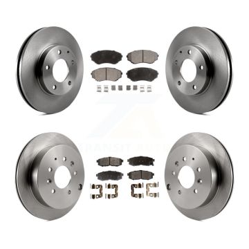 Front Rear Disc Brake Rotors And Semi-Metallic Pads Kit For 2004-2006 Mazda MPV K8F-101036
